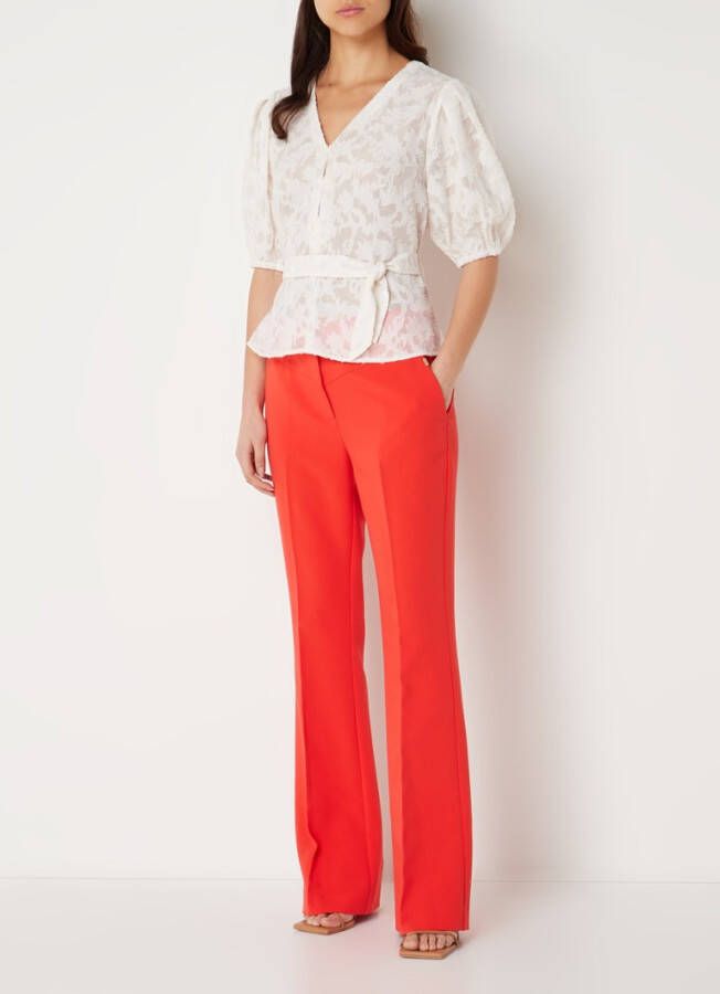 Aaiko Ilza high waist flared fit pantalon met persplooi