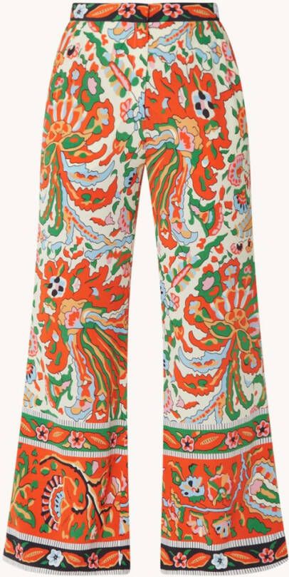 BA&SH Milou high waist wide fit pantalon met print