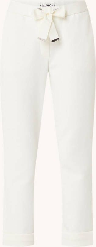 Beaumont High waist straight fit cropped pantalon met trekkoord en steekzakken