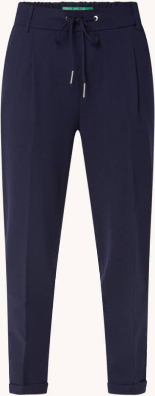Benetton High waist tapered fit cropped pantalon met trekkoord