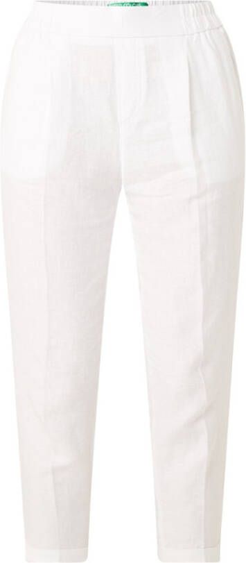 Benetton High waist tapered fit cropped pantalon van linnen