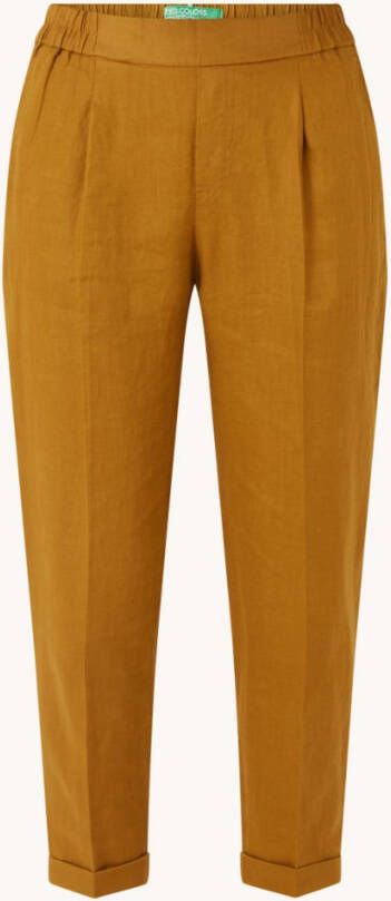 Benetton High waist tapered fit cropped pantalon van linnen