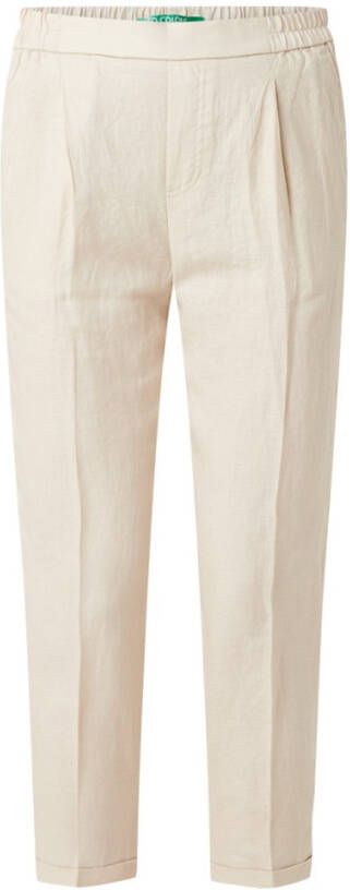 Benetton High waist tapered fit cropped pantalon van linnen