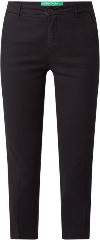 Benetton Mid waist slim fit cropped chino met steekzakken
