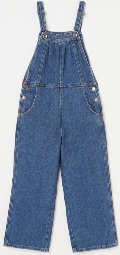 Benetton Straight leg tuinbroek van denim met steekzakken