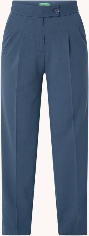 Benetton Mid waist straight fit pantalon met persplooi