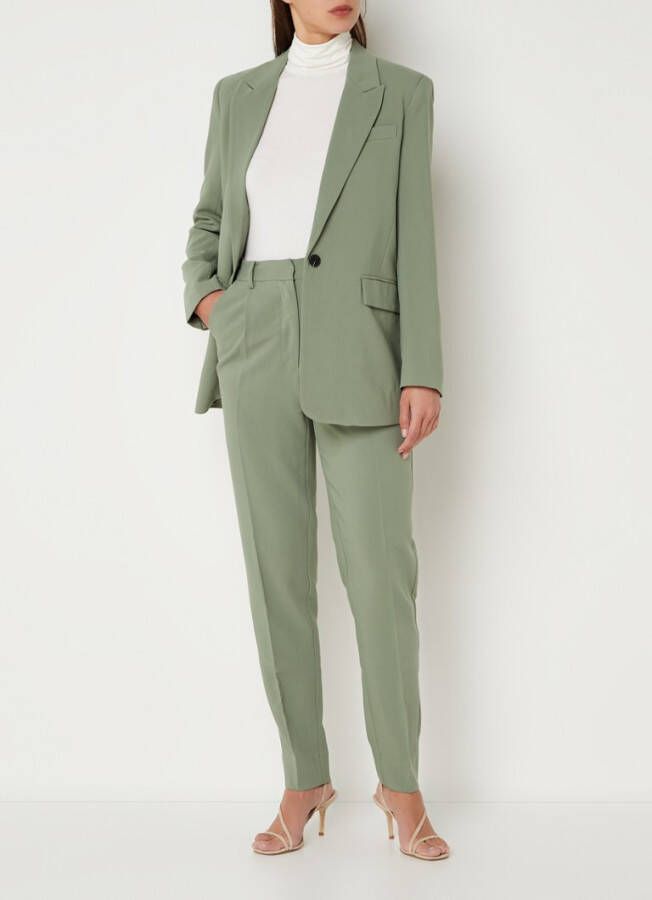 Bruuns Bazaar Ciry high waist tapered fit pantalon met steekzakken
