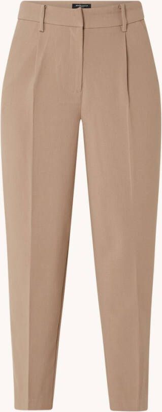 Bruuns Bazaar Cindy high waist tapered fit cropped pantalon met plooidetail