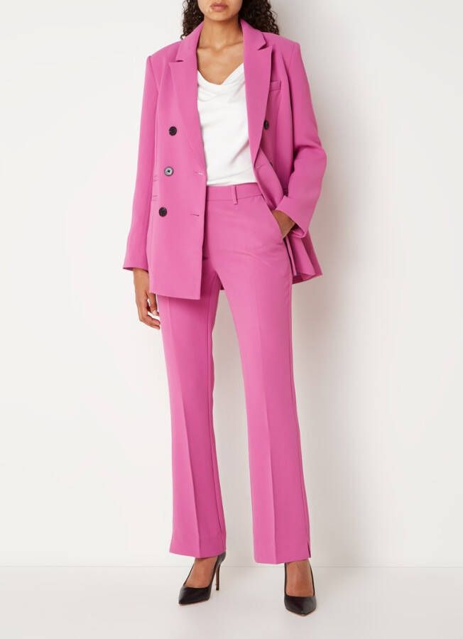 Bruuns Bazaar Floretta high waist straight fit pantalon met steekzakken