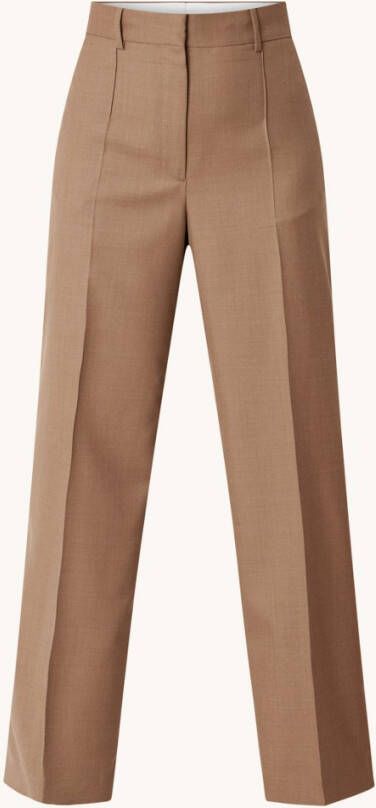 Burberry Jane high waist wide fit pantalon van wol met persplooi
