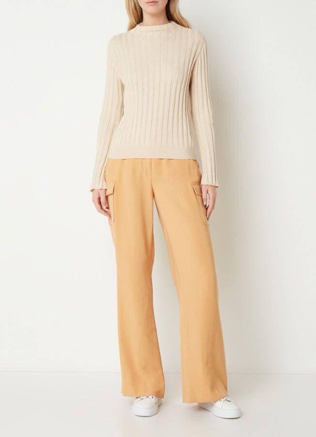 Claudia Strä, ter High waist wide fit broek met klepzakken