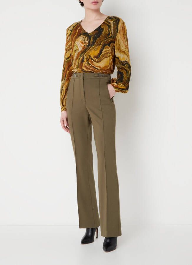 Claudia Sträter High waist straight fit pantalon met siernaad