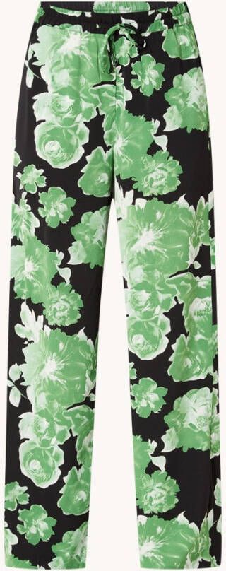 Co'Couture Green Rose high waist wide fit broek met bloemeprint
