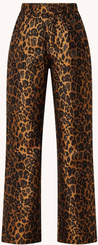 Colourful Rebel Rus high waist straight fit pantalon met panterprint