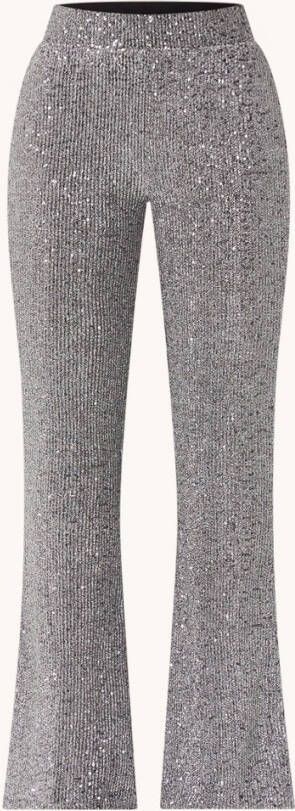Dante 6 Pulser high waist flared fit broek met pailletten