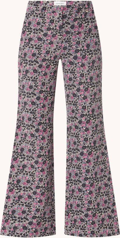 Fabienne Chapot Puck high waist flared fit pantalon met bloemenprint