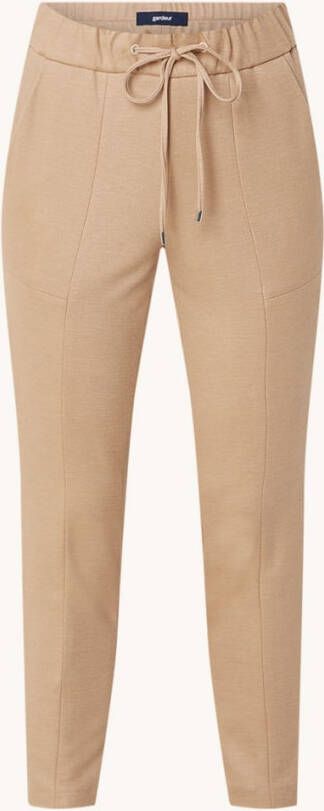 Gardeur High waist slim fit cropped pantalon in scheerwolblend