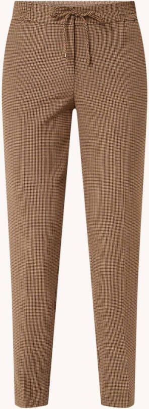 Gerard Darel Emma high waist tapered fit pantalon met pied de poule dessin