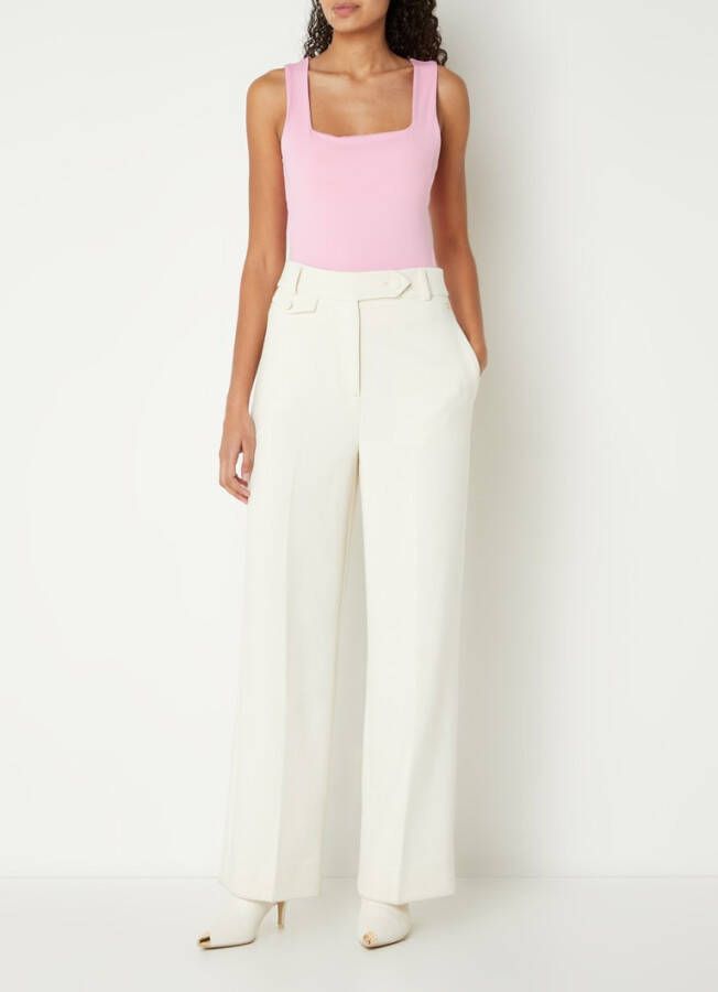 JOSH V Lara high waist wide fit pantalon met steekzakken