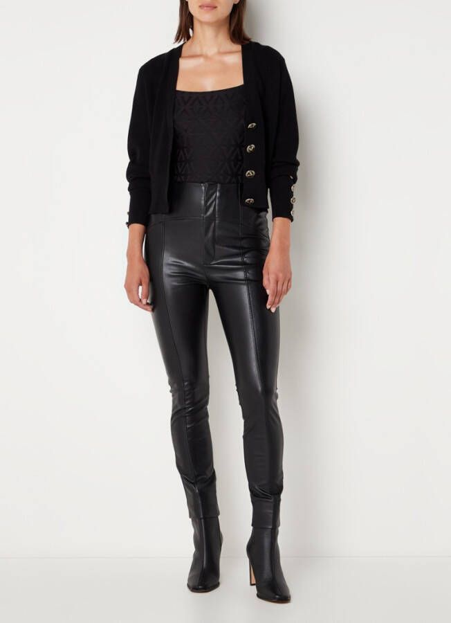 JOSH V Marym high waist skinny fit cropped broek van imitatieleer