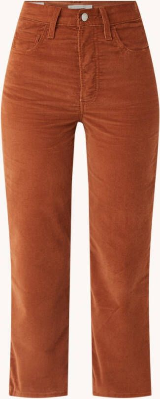 Levi's Ribcage high waist straight fit cropped broek van corduroy