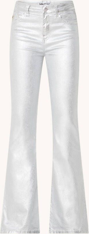Lois Raval high waist flared broek in lyocellblend met metallic finish