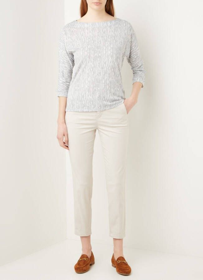 MAC high waist cropped chino van twill met persplooien licht beige