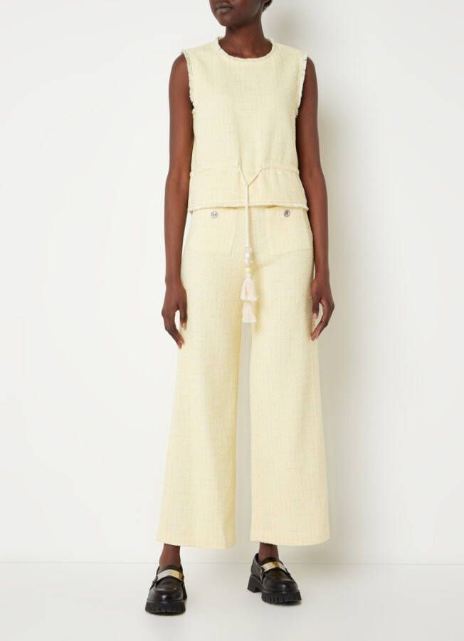 Maje Pillo high waist flared fit pantalon met ceintuur