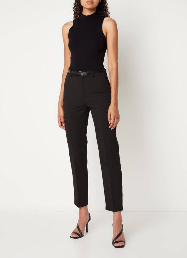 Mango Boreal high waist slim fit cropped pantalon met ceintuur