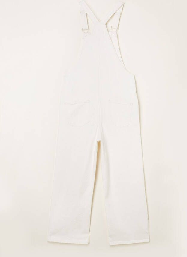 Mango Frayed straight leg tuinbroek van denim met stretch