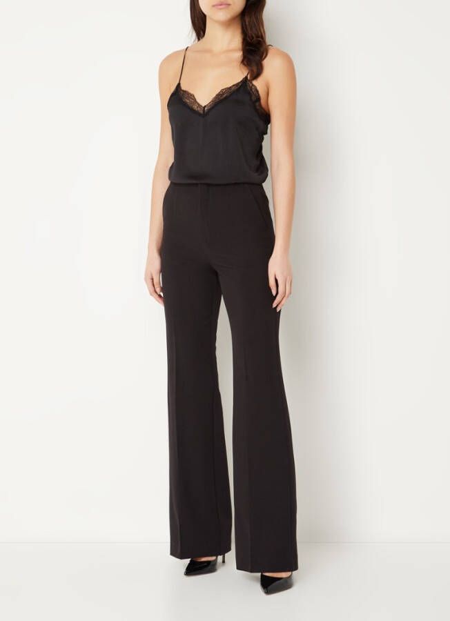 Mango Hailey high waist flared fit pantalon met persplooi