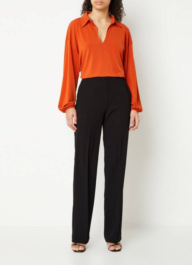 Mango Iguana high waist tapered fit pantalon met persplooi