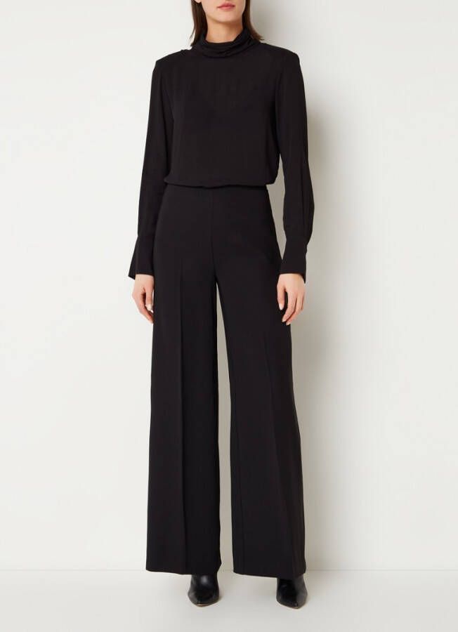 Mango Justo high waist wide fit palazzo broek met siernaad
