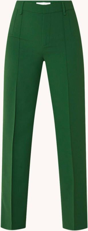 Mango Maca high waist straight fit pantalon met siernaad