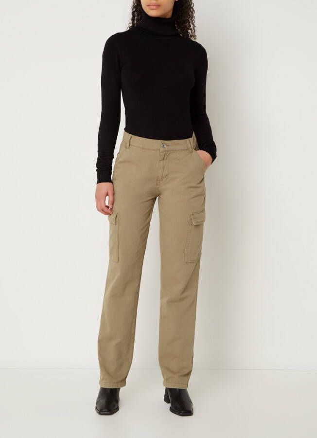 Mango Militair mid waist straight fit cargobroek