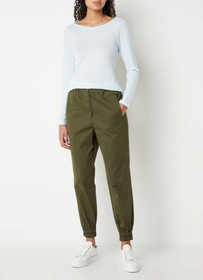 Marc O'Polo High waist tapered fit cropped broek met steekzakken
