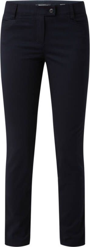 Marc O'Polo Mid waist slim fit pantalon met steekzakken