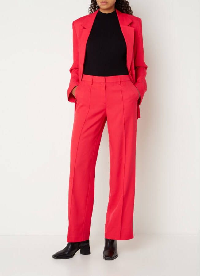 NA-KD NA KD High waist wide fit pantalon met siernaad