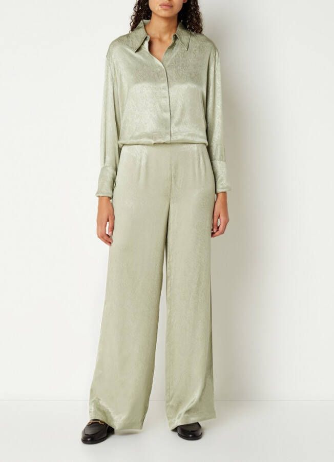 NA-KD NA KD High waist wide fit pantalon van satijn