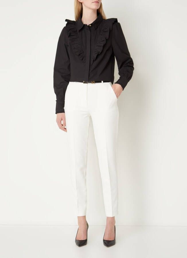 NIKKIE Nula high waist tapered fit pantalon met steekzakken en persplooi