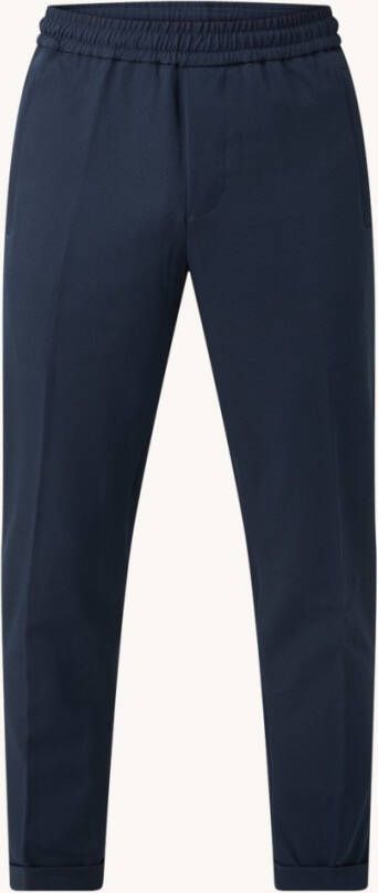 Olaf Hussein Slim fit cropped pantalon met elastische band