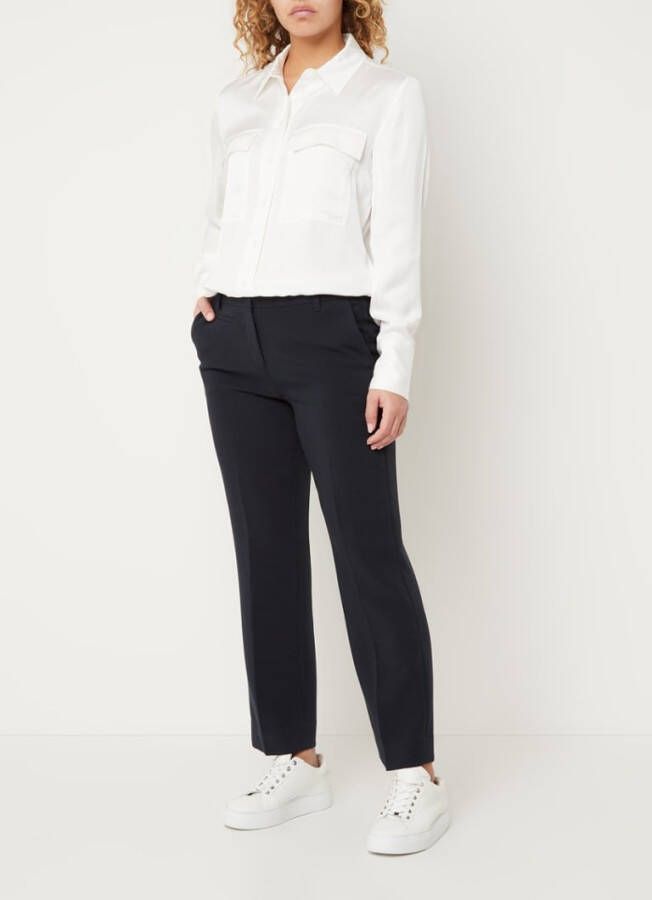 Opus Miriki high waist slim fit pantalon met paspelzakken