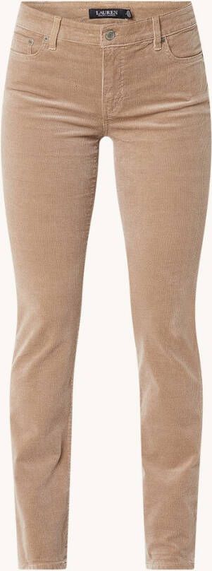 Ralph Lauren Mid waist straight fit broek van corduroy