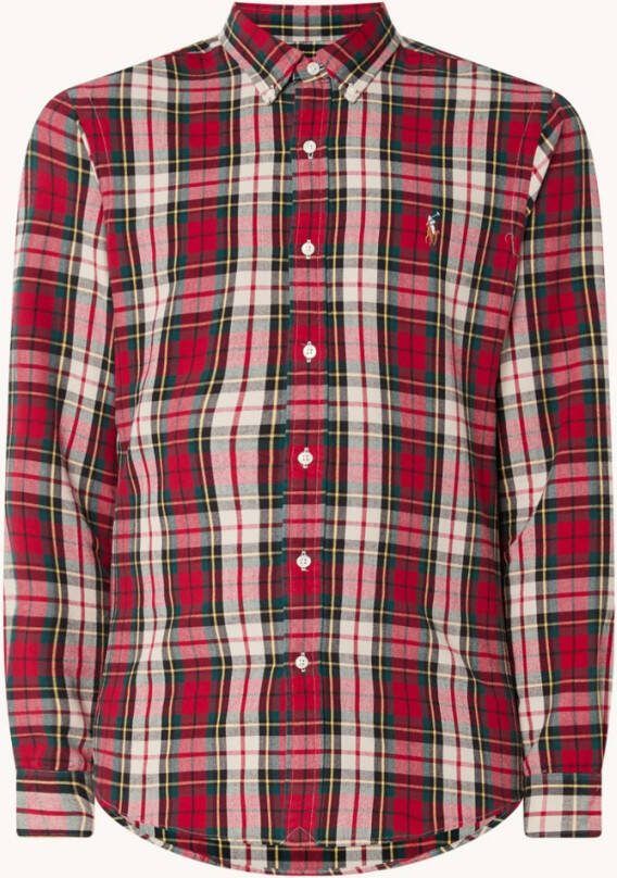 Ralph Lauren Slim fit overhemd met ruitdessin en logoborduring
