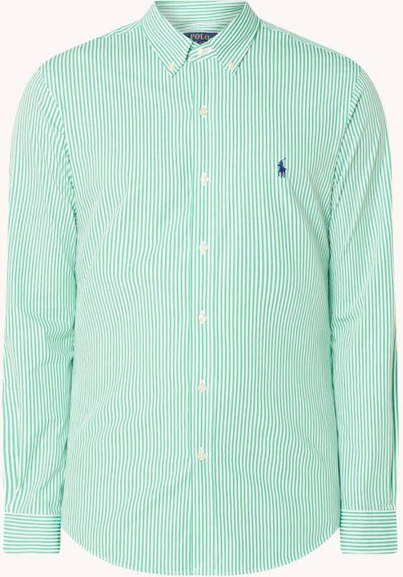 Polo Ralph Lauren casual overhemd Slim Fit button down groen gestreept katoen