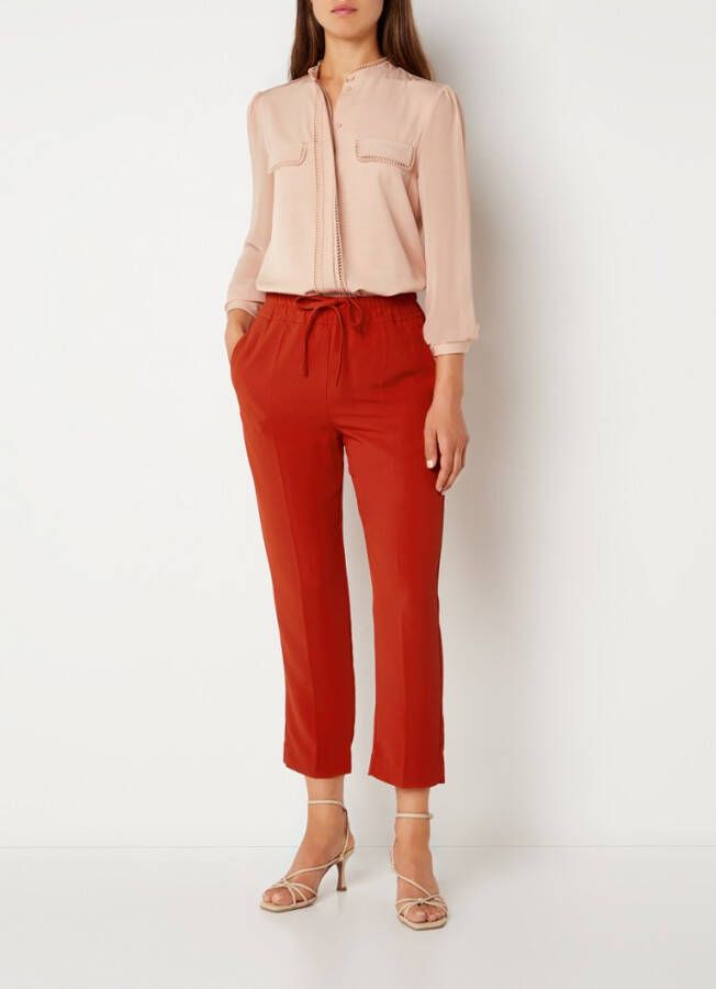 REISS Hailey high waist tapered fit cropped pantalon