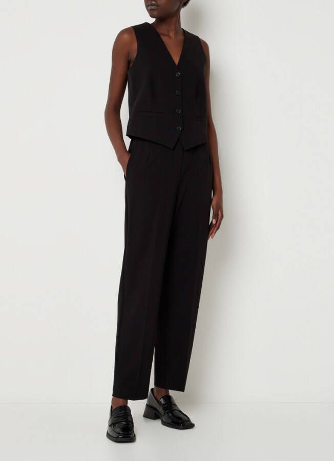 SAMS&#xD8, E SAMS&#xD8, E Hallie high waist tapered fit pantalon met persplooi