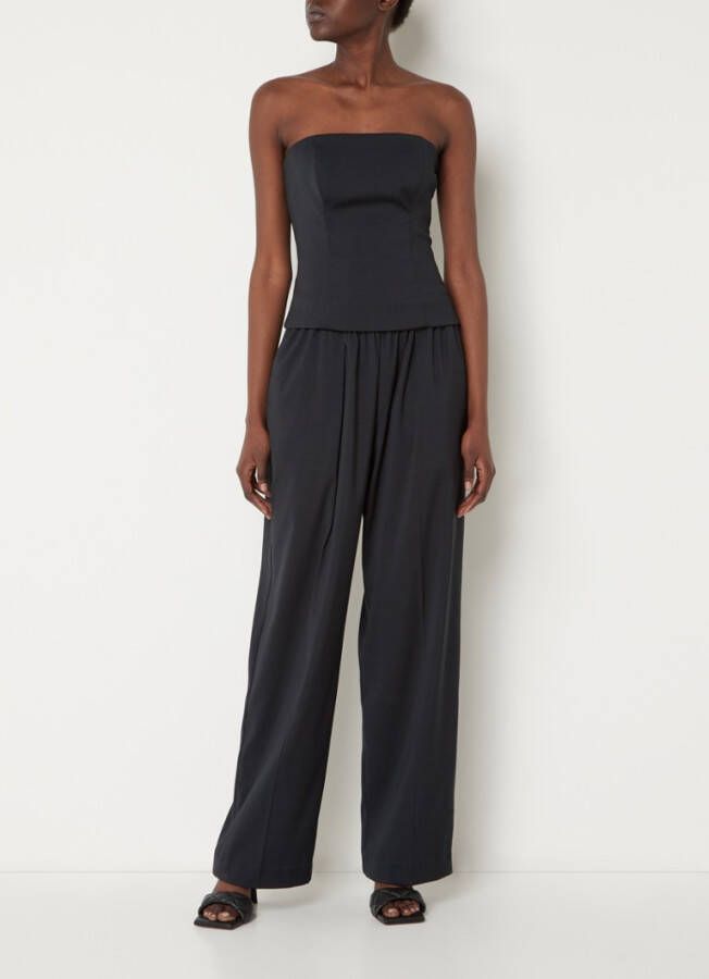 SAMS&#xD8, E SAMS&#xD8, E Julia high waist wide fit pantalon met plooidetail