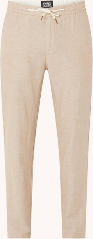 Scotch & Soda Warren joggingbroek van een linnenmix met rechte pijpen