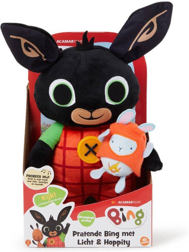 Bing Pratende met licht en Hoppity knuffel 37 cm